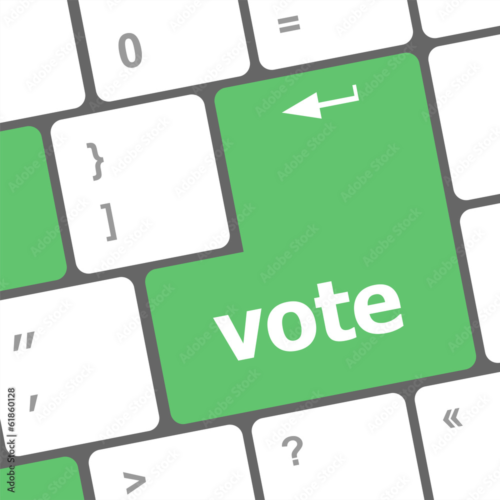 Poster vote button on computer keyboard key