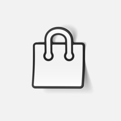 realistic design element: shopping, bag, package