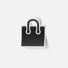 realistic design element: shopping, bag, package