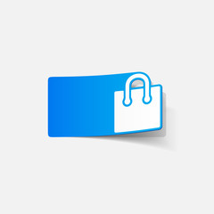 realistic design element: shopping, bag, package