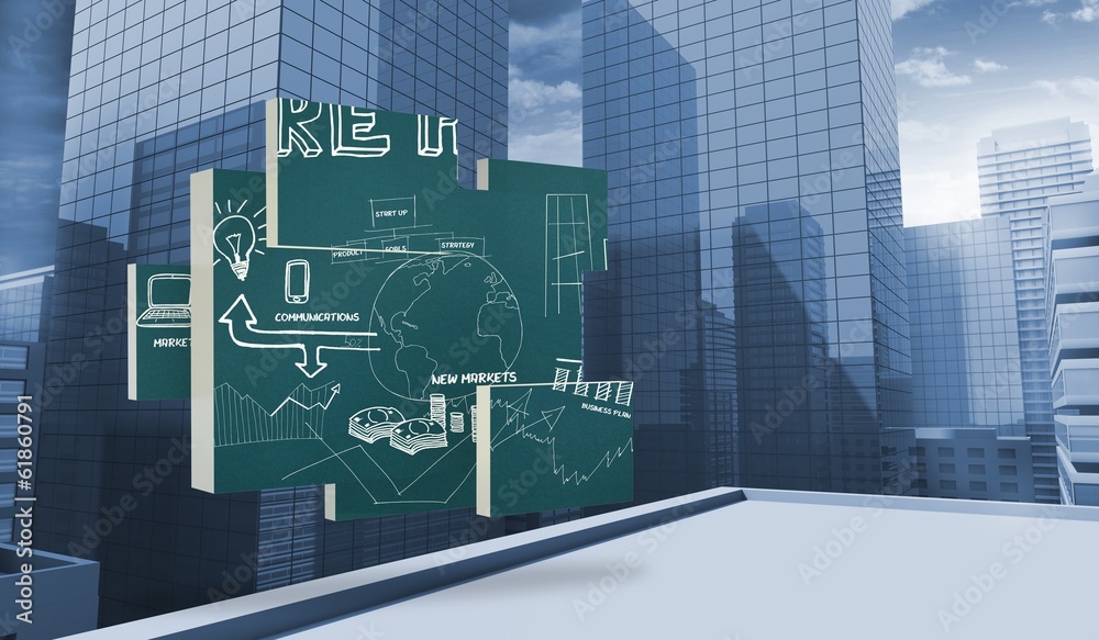 Poster Composite image of brainstorm on abstract screen