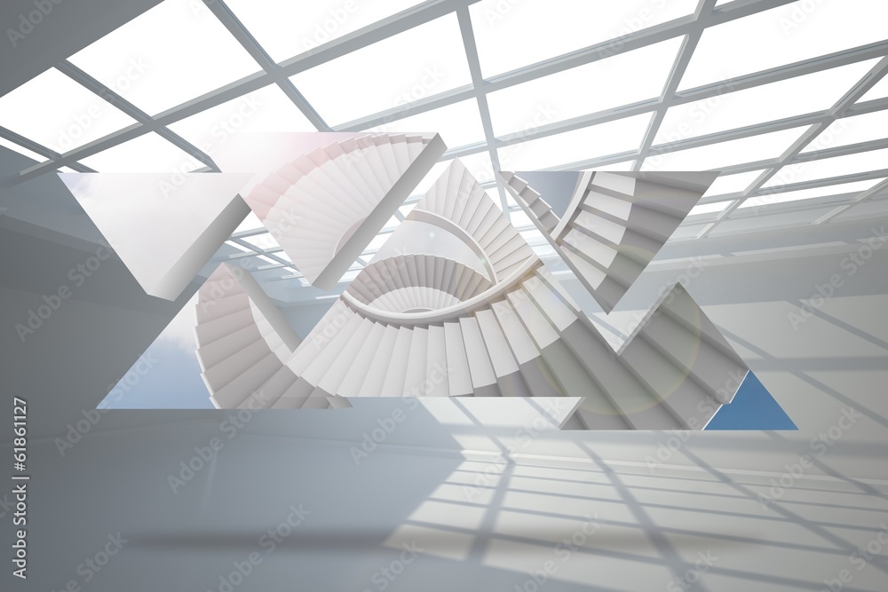 Aufkleber composite image of winding staircase on abstract screen