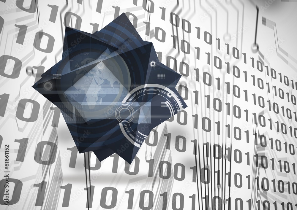 Aufkleber Composite image of interface on abstract screen