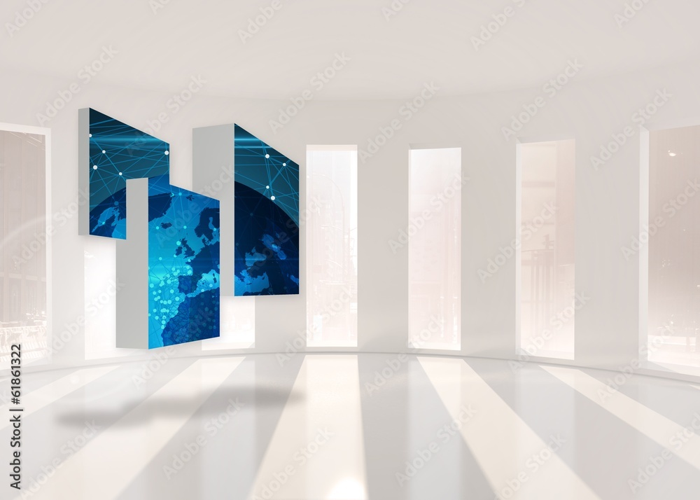 Poster composite image of earth on abstract screen