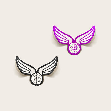 realistic design element: wing, angel, brain