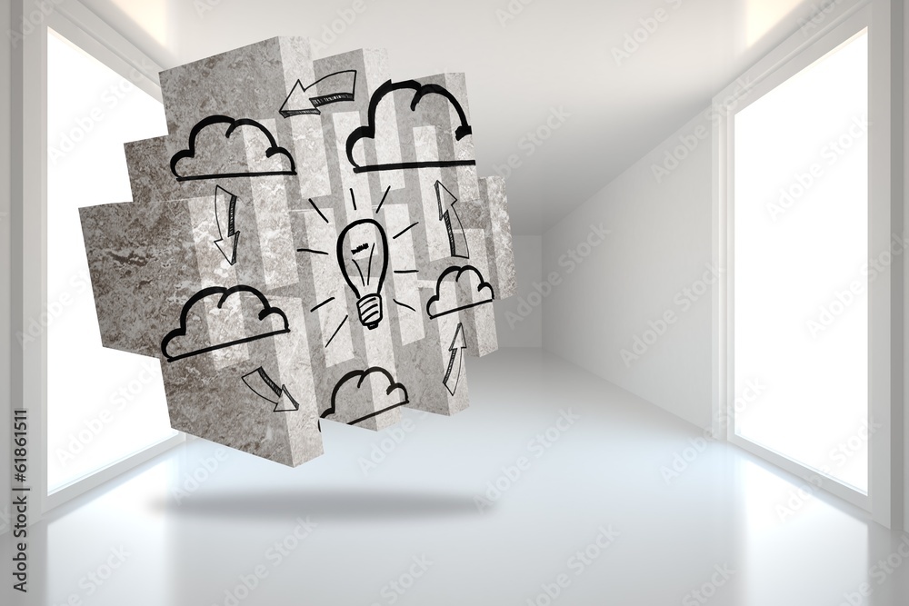 Poster Composite image of cloud computing idea on abstract screen