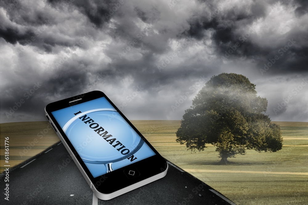 Poster Composite image of information on smartphone screen