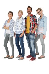 Fototapeta premium Full length portrait of casually dressed young people