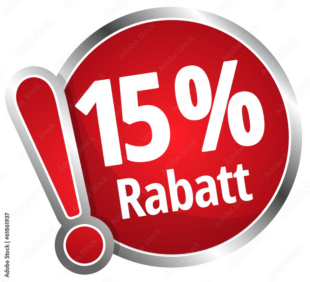 Sticker 15 % rabatt