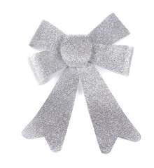 Christmas silver ribbon decoration.