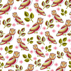 Owl Endless Seamless Pattern