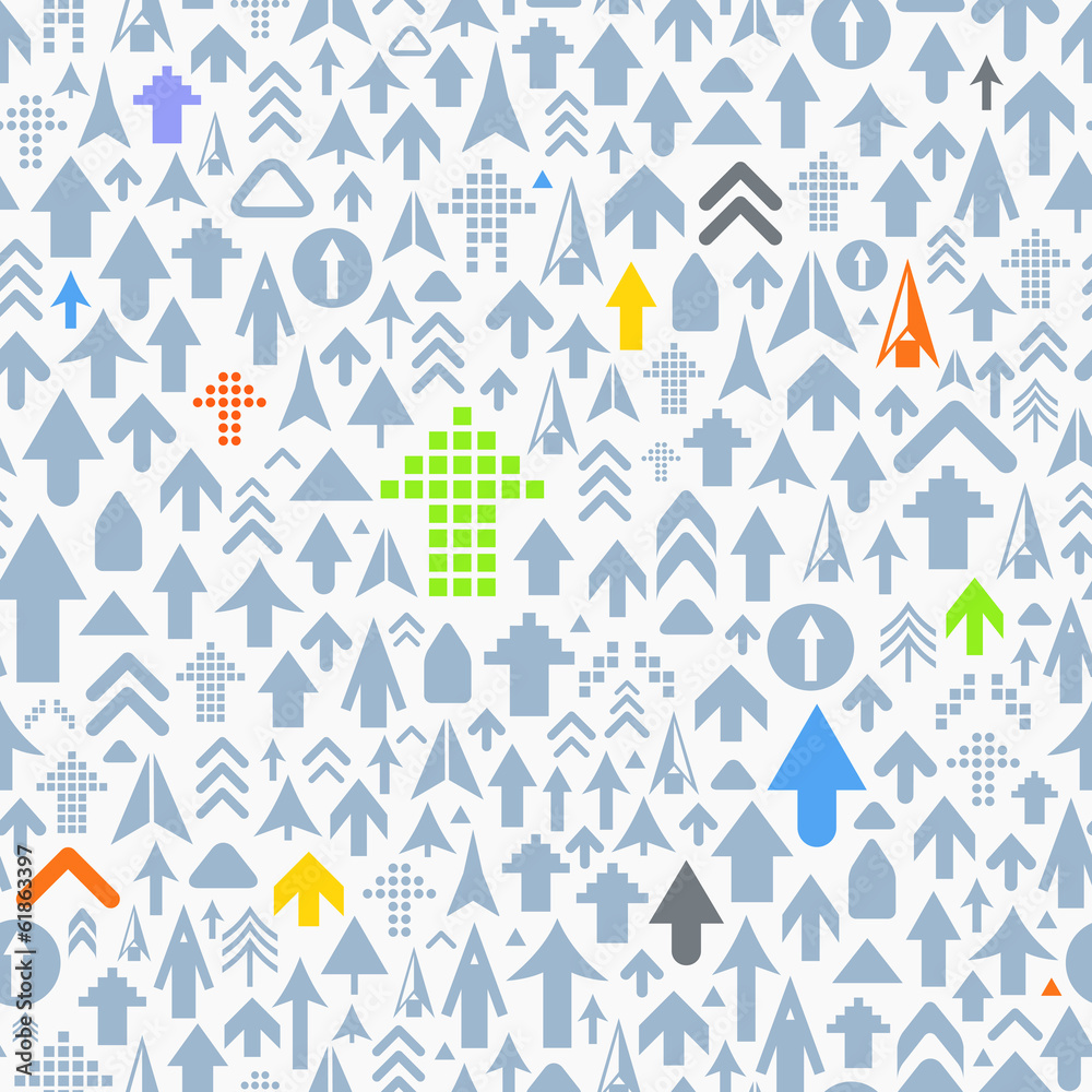 Poster Seamless background of different arrows