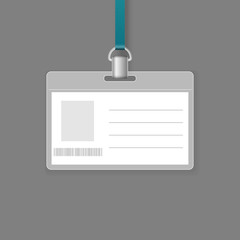 Blank ID badge vector template