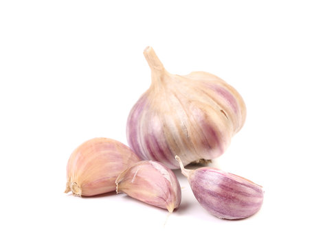 Close up of garlic and cloves.