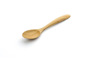 Wooden spoon isolated on white background