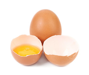 Whole and broken egg.