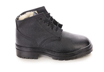 Leather winter black boot.