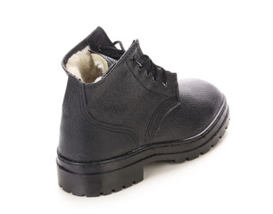 Leather winter black boot.