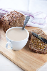 Slices of organic bread