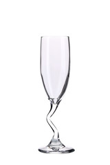 Empty champagne glass. Speial shape