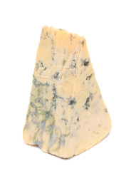 Slice of dor blue cheese.