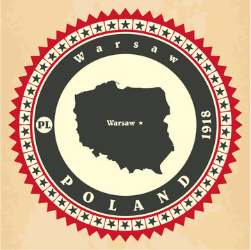 Fototapeta Vintage label-sticker cards of Poland.