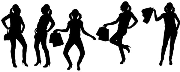 Vector silhouette of a woman.