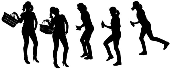 Vector silhouette of a woman.