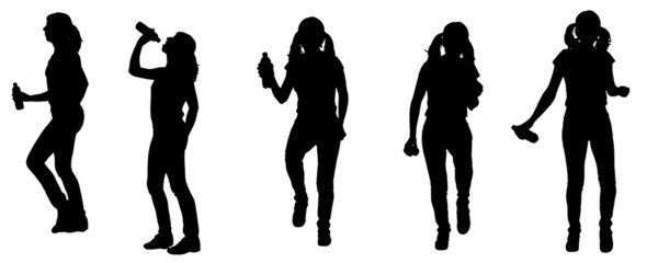 Vector silhouette of a woman.