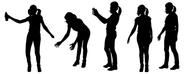 Vector silhouette of a woman.