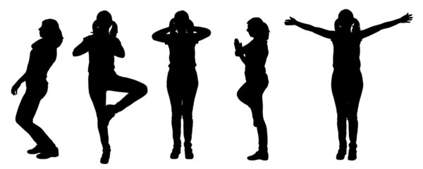 Vector silhouette of a woman,