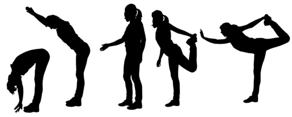 Vector silhouette of a woman,