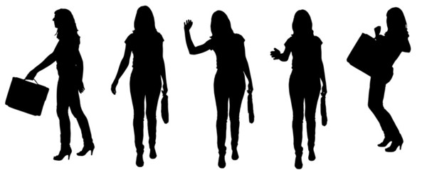 Vector silhouette of a businesswoman.