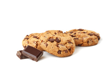 cookies with chocolate on white