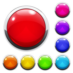 Set of big multicolored glass buttons