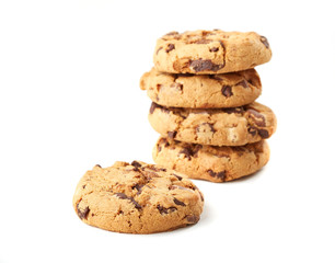 chocolate cookies on white