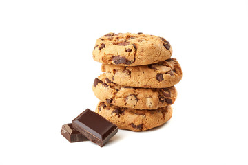 cookies with chocolate on white