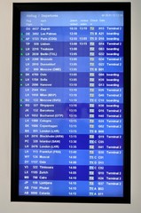 Airport departures information board