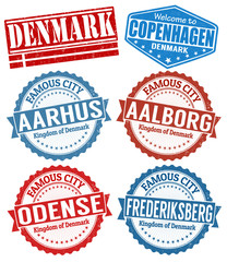 Denmark cities stamps