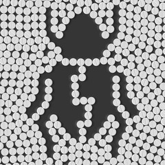 pills concept: beetle, insect