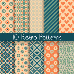 Retro abstract vector seamless patterns