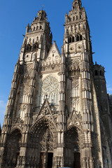 Obraz premium Gothic cathedral of Saint Gatien in Tours, Loire Valley
