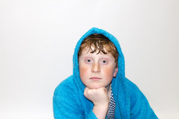 Boy in blue robe