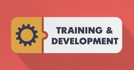 Naklejka premium Training and Development Concept in Flat Design.