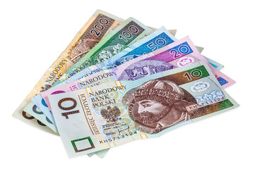 Obraz na płótnie Canvas Zestaw polskich banknotów