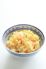 Chinese food, shrimp and egg  fried rice