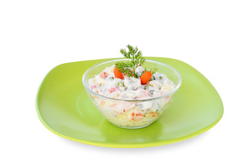 Russian traditional salad olivier