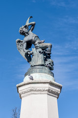 The Fountain of the Fallen Angel in Madrid, Spain.