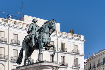Fototapeta na wymiar Statue of Carlos III in Madrid, Spain.