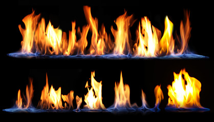 Fire on black background